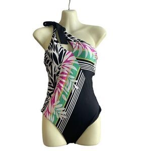 Trina Turk Port Asymmetrical One‎ Piece Swimsuit Size 4